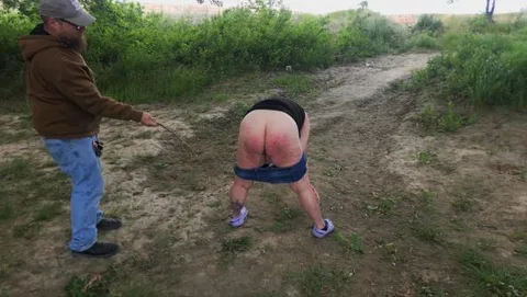 A day of fun turns into a sore bum! Tons of oudoor spanking still 3