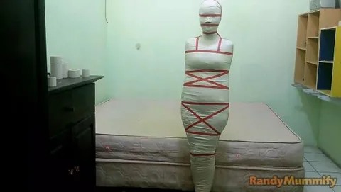 A sailor cosplay girl is mummified into helplessness still 1