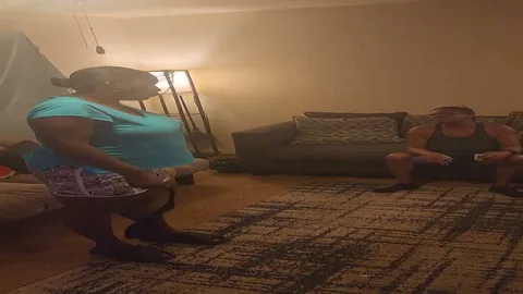 Auntie gets a hard spanking in the living room still 1