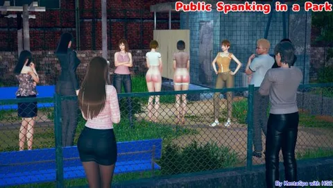 [CG Animation] #60 Public Spanking in a Park