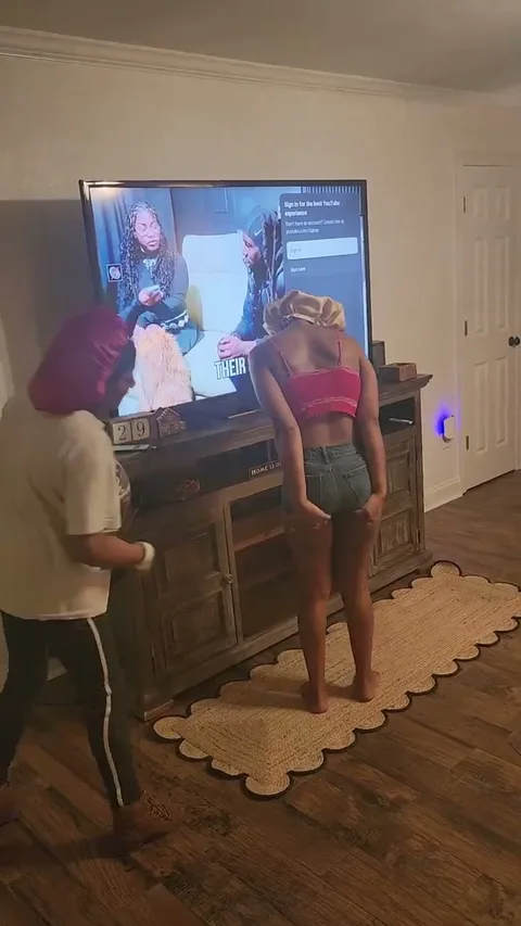Cheerleader gets a hard spanking standing up still 2