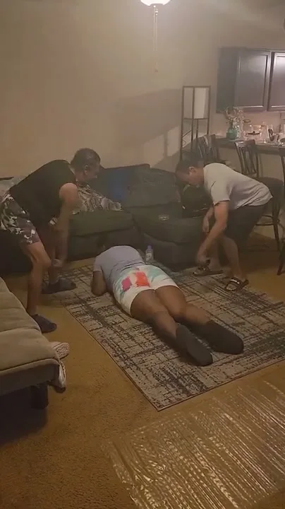 Chick gets spanked by her grandparents for being bad still 5