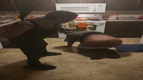 Chila gets soanked on the kitchen floor still 5
