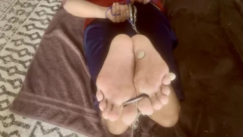 Delivery Boy Sissy Soles Bastinado Coin Challenge still 2