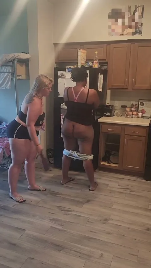 Ebony chick gets a hard spanking for stealing still 5