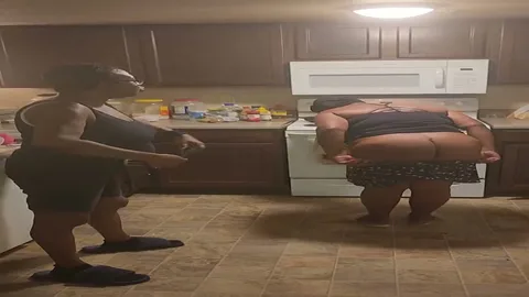 Granny gets spanked in the kitchen for being bad still 4