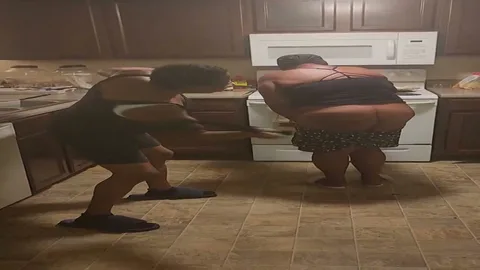 Granny gets spanked in the kitchen for being bad still 5