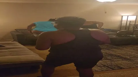 Granny spanks both facing the couch still 3