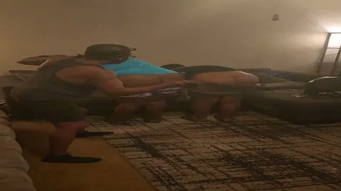 Granny spanks both facing the couch still 4