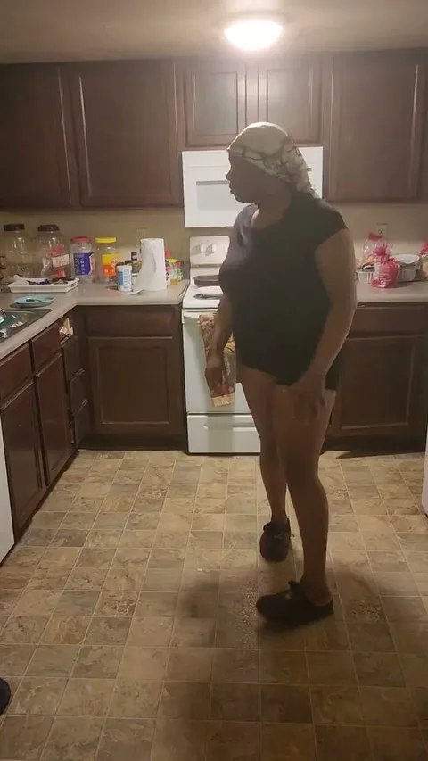 Granny spanks chick with switch in kitchen still 4