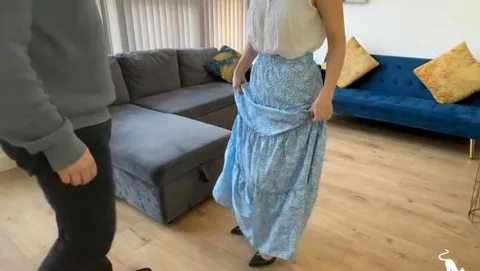 Gypsy Skirt Spanking - Kinia has bought a new skirt and wanted to show it off. She is soon experiencing and hand spanking and then the cane