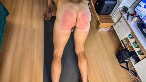 Madam D’s Yoga Motivation Hard Spanks on a Presented Bottom still 4