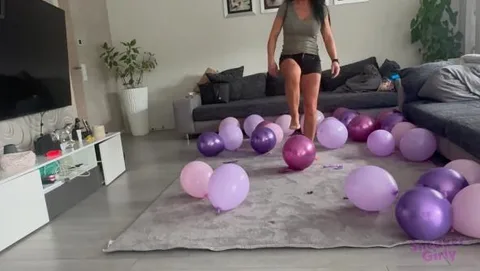 Mandy plays with Many Balloons still 1