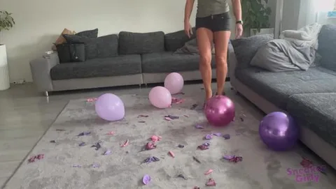 Mandy plays with Many Balloons still 5