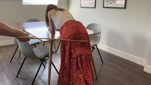 Maxi Dress Rascal - Kinia has earned herself a spanking and for her cheek, she also gets the cane still 5