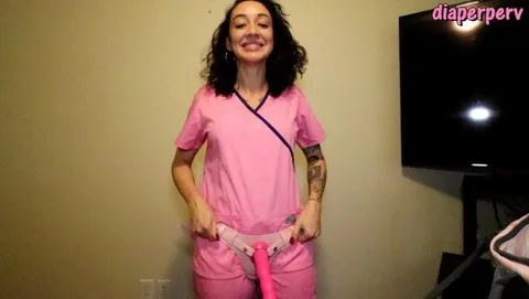 Nurse Lee uses ALL methods to make you mess diaper still 1