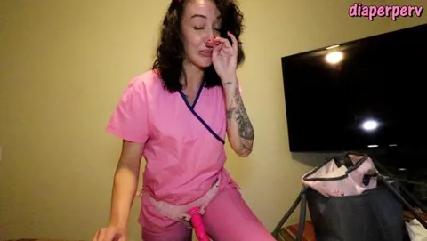 Nurse Lee uses ALL methods to make you mess diaper still 2