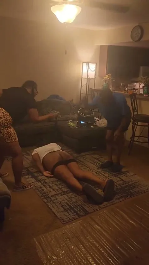 Roommates spank chick for not listening still 5