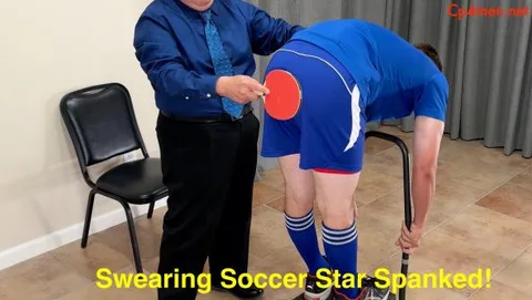 Swearing Soccer Star Spanked! Featuring Josh still 4